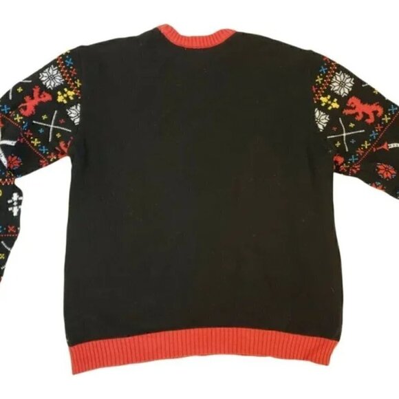 HBO Game Of Thrones Sweater M Ugly Christmas Westeros Joy To The Realm Knit Xmas - Picture 6 of 6